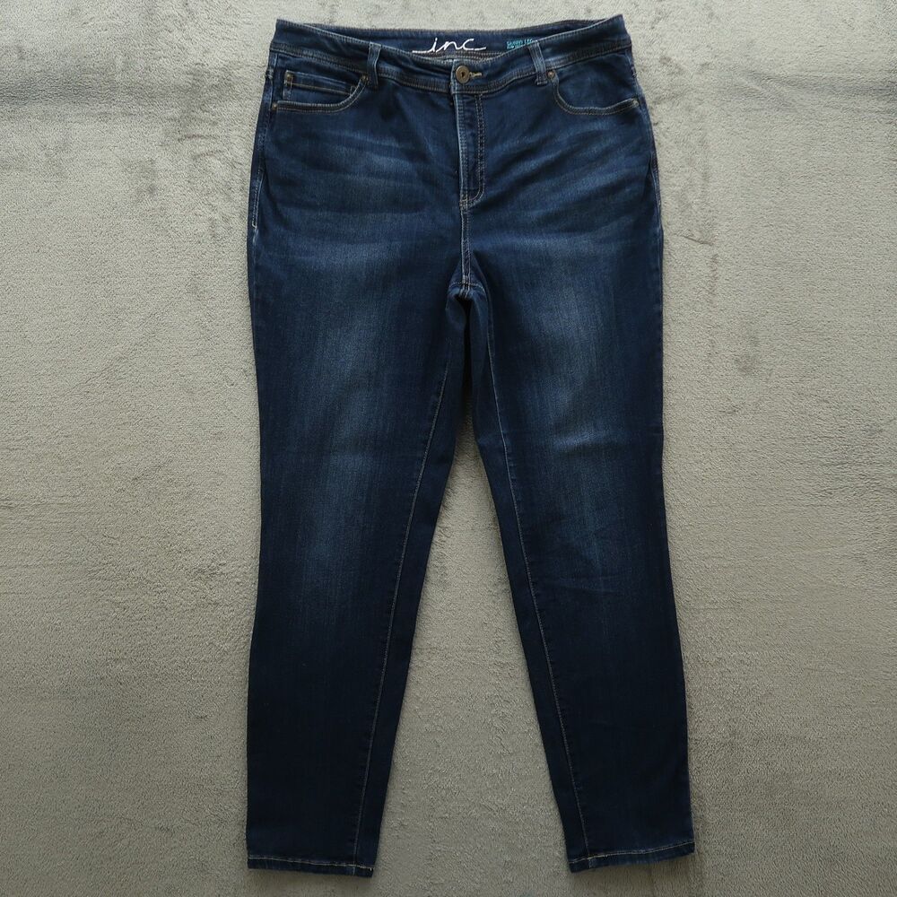 INC Jeans Women's Size 16W High-Rise Skinny Leg Slim Tech Fit Denim 30" Inseam
